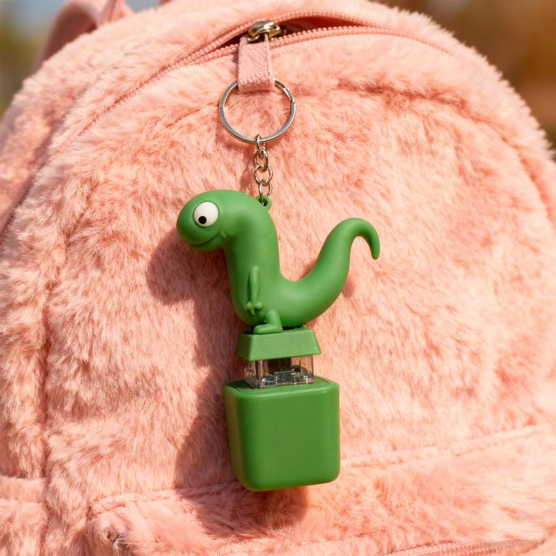 Lizard Button Keychain with Rechargeable LED Light Realistic Croak Color Changing Fun Toy for Kids & Adults Green Design