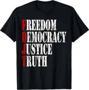 FREEDOM DEMOCRACY JUSTICE TRUTH VINTAGE PATRIOTIC AMERICAN T-Shirt