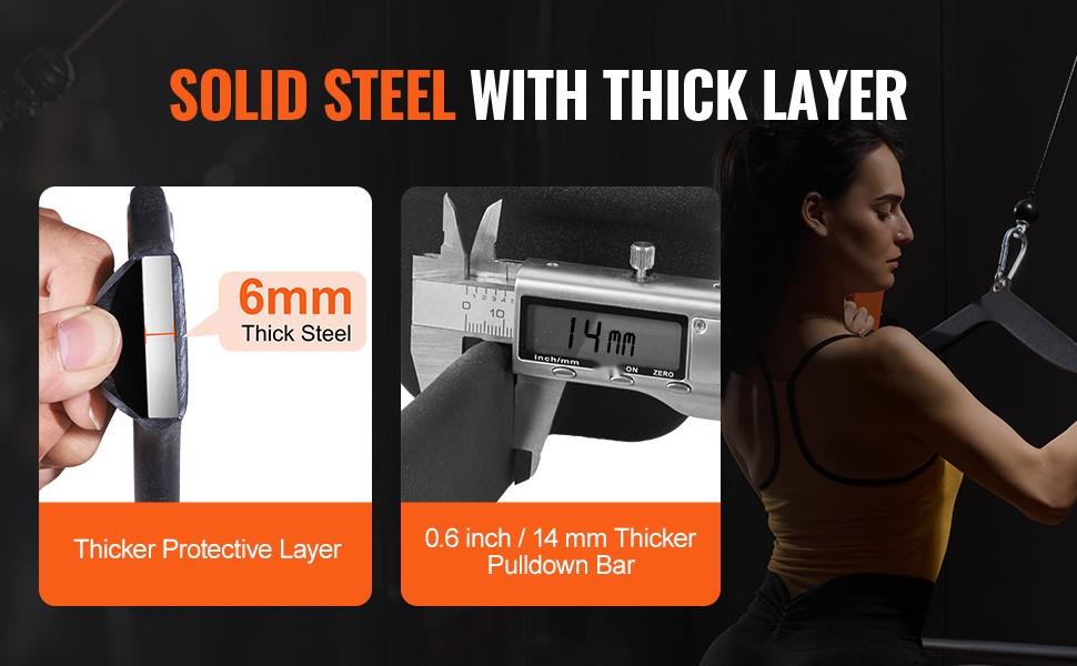 Lat Pulldown Bar And Tricep Handle Attachment For Cable Machines, V-Bar Accessory For Home Gym Strength Training, Durable Steel Construction, Compatible With Most Multi-Gym Systems And Weight Cables