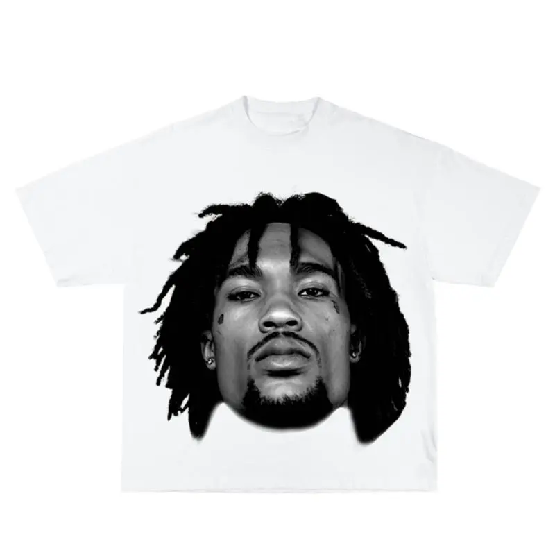 Hunxho Inspired Vintage Graphic T-shirt Heavy Cotton Tee Basketball 90 s Styled Shirt Hiphop Vibes Y2K Aesthetic Throwback Classic Big Face Celebrity Tee