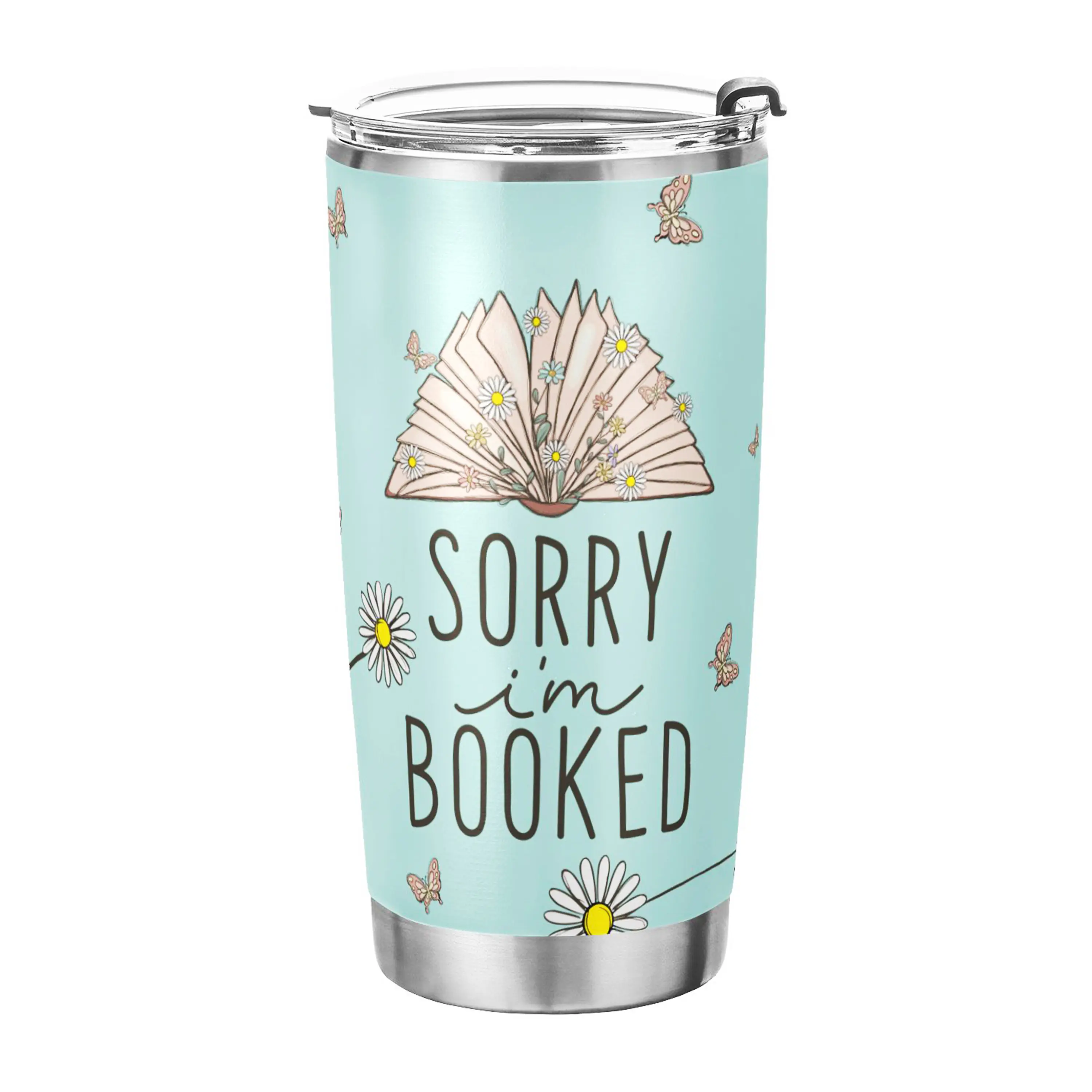 BAD BANANAS  - Sorry, I'm Booked - 20oz Stainless Steel Tumbler - Gifts for Book Lovers