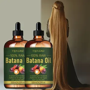 2pcs 120ml bottles of plant-based Batana essential oil, composed of Batana oil, castor oil, and sweet almond oil, provide a nourishing experience for hair and scalp care, suitable for all types of hair, Moisturizing Hair Oil