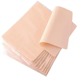 5 Pcs Blank Tattoo Skin Practice, Fake Skin Double Sides 8x6in Tattooing Microblading Eyebrow Practice Skin Kit Tattoo Supplies for Tattoo Beginners and Experienced Tattoo Artists (5pcs)