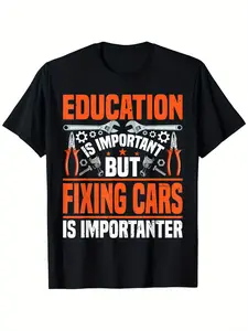 Fixing Cars Is Importanter Car Mechanic Machinist Repairman T-Shirt, Suitable for Mens & Womens Outdoor T-Shirt, 100%cotton, S-XXXL