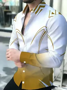 Men's Long Sleeve Shirt Novel Pattern