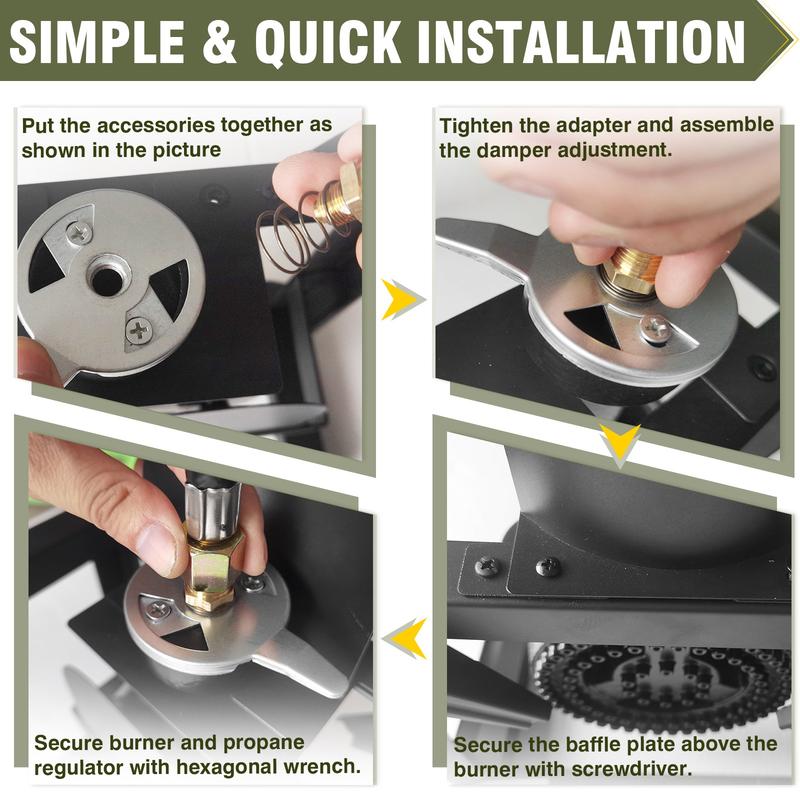 Bestfire High Pressure Double Propane Burner - Propane Camping Stove with Independent Control Valves & 5PSI Hose  – Outdoor Cooker for Camping, Tailgating, Seafood Boil