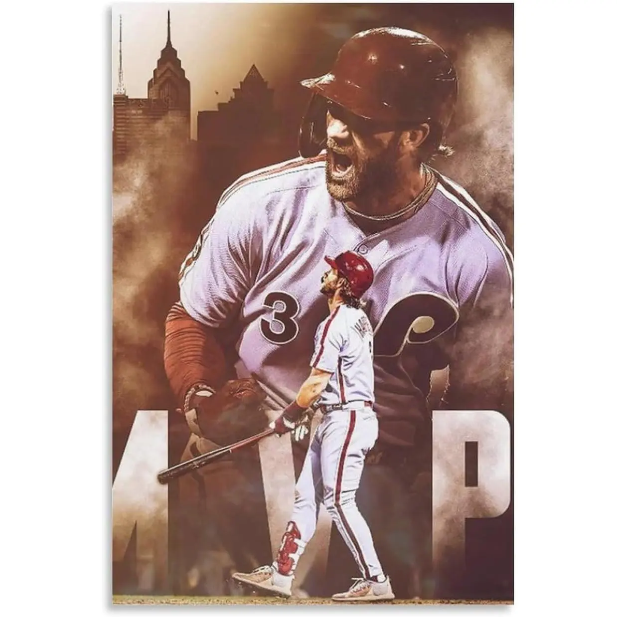 Bryce Harper Baseball Player Inspirational Art Poster Canvas Art Painting Decor Wall Posters Bedroom Gym Decorative Gift