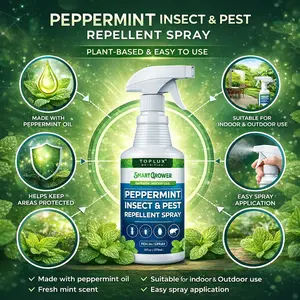 Smart Grower Natural Peppermint Oil Spray – Safe Scent Formula for Home & Garden – 16 FL OZ Insect Repellent
