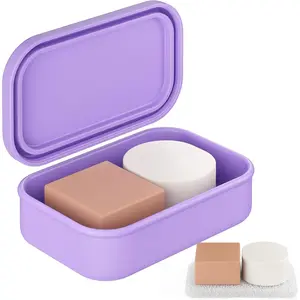 Solid Shampoo Bar Holder, Large Leakproof Travel Soap Case,  Soap Box with Draining Layer, Enhanced Soap Container, Suitable for Camping, Gym, Bathroom, Outdoor Essentials, Purple