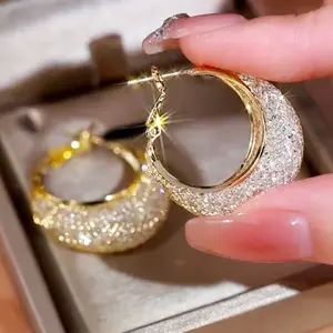 LUX-JEWEL - Exquisite and Luxury Mesh Crystal Women's Earrings with Fashionable and Unique Design, Elegant Jewelry, Party Gifts and Jewelry