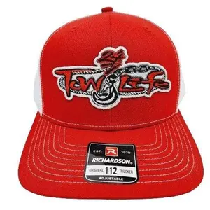 Tow Life Richardson 112 Trucker Cap Hat Mesh Snapback Embroidered Patch Red