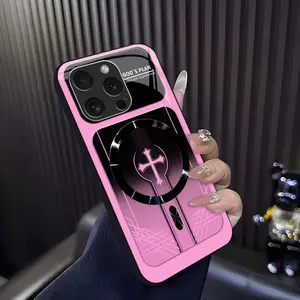 Luxury "God's Plan" MagSafe Smartphone Casing, Metallic Gothic Cross Cellphone Case, Handheld Phone Accessories for iPhone 17/16/15/14/13/12/11 Pro Max 985