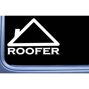 Roofer Sticker roofing Decal OS 163 vinyl 6" boots hatchet tools