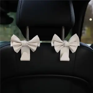2 Count Car Purse Hook For Car Hooks For Purses And Bags, Cute Bow Car Seat Headrest Hook For Car Purse Hook Hanger.