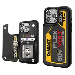 High-quailty PU Black Durable Leather Credit Card Bag Personalized and minimalist industrial style Phone Cases Compatible For With iphone17 16 15 14 13 12 PRO PLUS MAX Holder Fathers Day Gift Wallet Shockproof Anti Drop Full Protection Phone Cases Shell