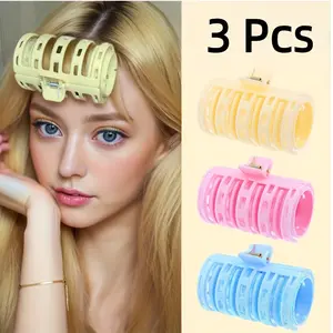 3-Piece No-Heat Curlers for Voluminous Hairstyles, Non-Slip Hair Rollers for Long & Short Hair, Nighttime Hair Volume Boosters