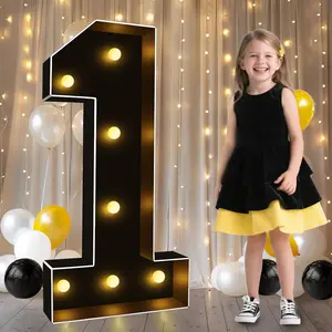 3FT Marquee Light Up Numbers, Black Lighted for her him Men, Giant Light Up Numbers for 1st 16th 21st Birthday Anniversary Decoration, Number 1