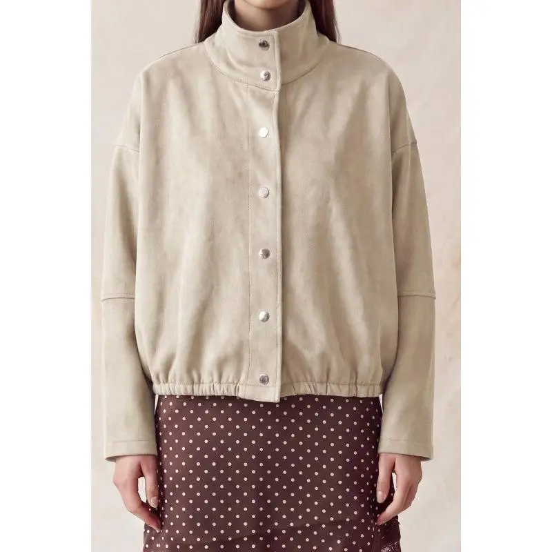 Oversized Scuba Suede Jacket