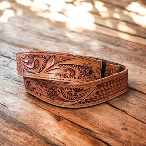 Daisy 40" Hand Tooled Western Purse Strap