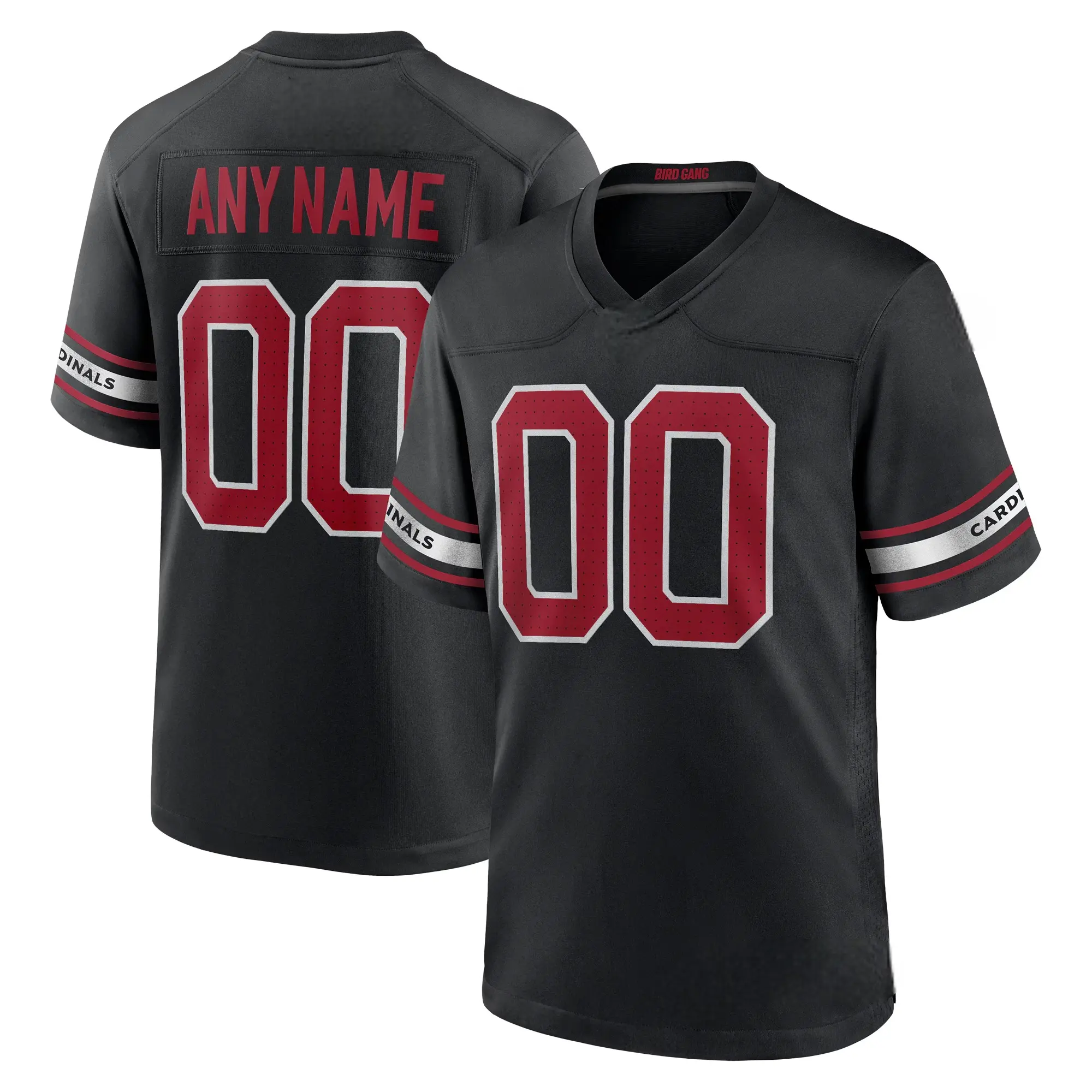 Custom Dark Mesh Sports Jersey with Ruby Red Stripes – Personalized Name & Number Athletic Graphic T-Shirt, Premium Quick-Dry Breathable Mesh, Durable Anti-Wrinkle Oversized Football Apparel for Sports, Fitness & Dailywear