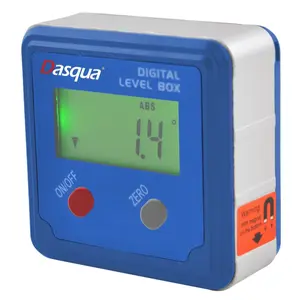 Dasqua Aluminum Digital Angle Gage - Precision Angle Measure Tool with Backlight LCD, Magnetic Face, 4x90° Range, 0.1 Resolution, ±0.2° Acc