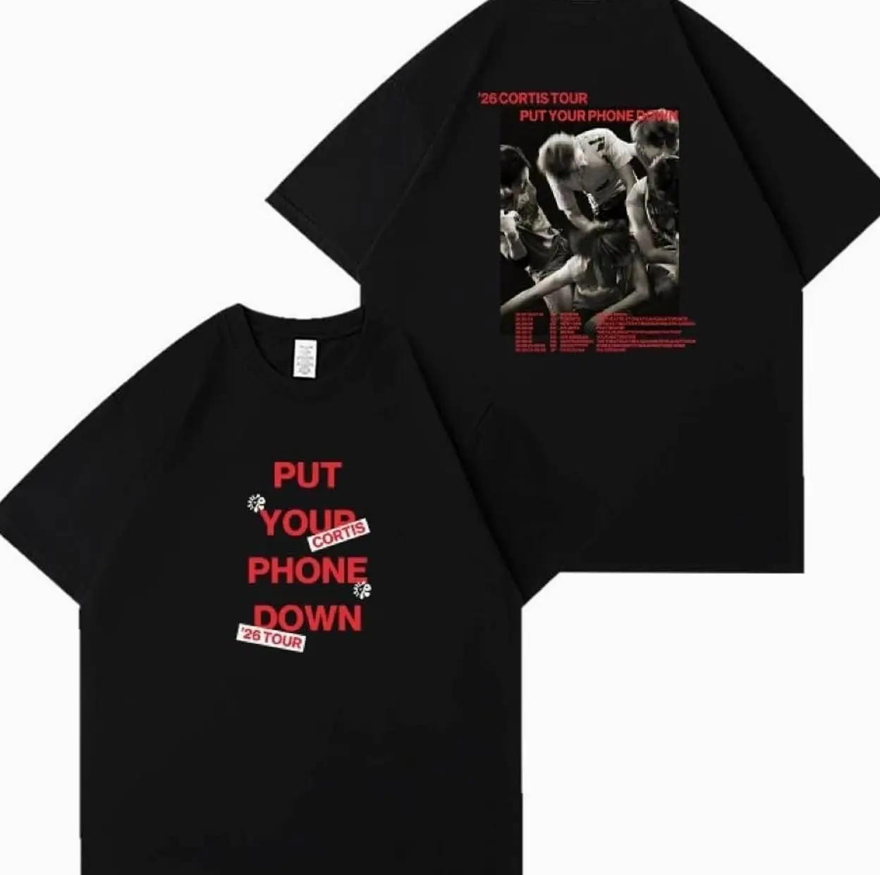 Unisex CORTIS-26   Cotton T-Shirt Put Your Phone Down Print Unisex Tee Q0P