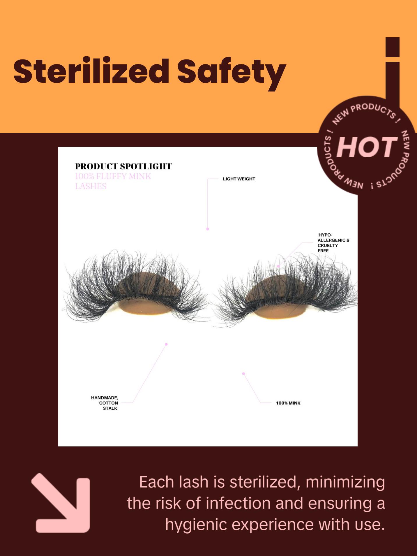 HER- Fluffy Mink EyeLash- Ideal for everyday wear Makeup Case Cosmetic
