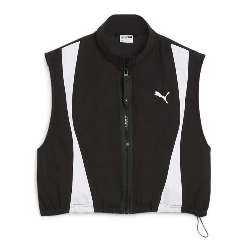 PUMA Womens Dare To Woven Vest Athletic Outerwear Casual Full Zip - Black