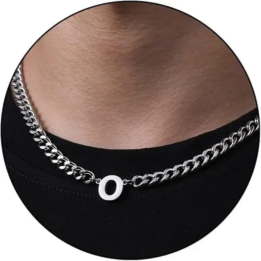 O letter necklace (steel color)