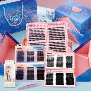 Curl Wispy Individual Lashes with Eyelash Curler & Tweezers Eyelash Tools Kit, 1 Set Natural Self Grafting DIY Segmented Eyelash, 20D-100D Super Book with Eyelashes Applicators, Eyelash Tools, Eyelashes Extension, Eyelash Extensions