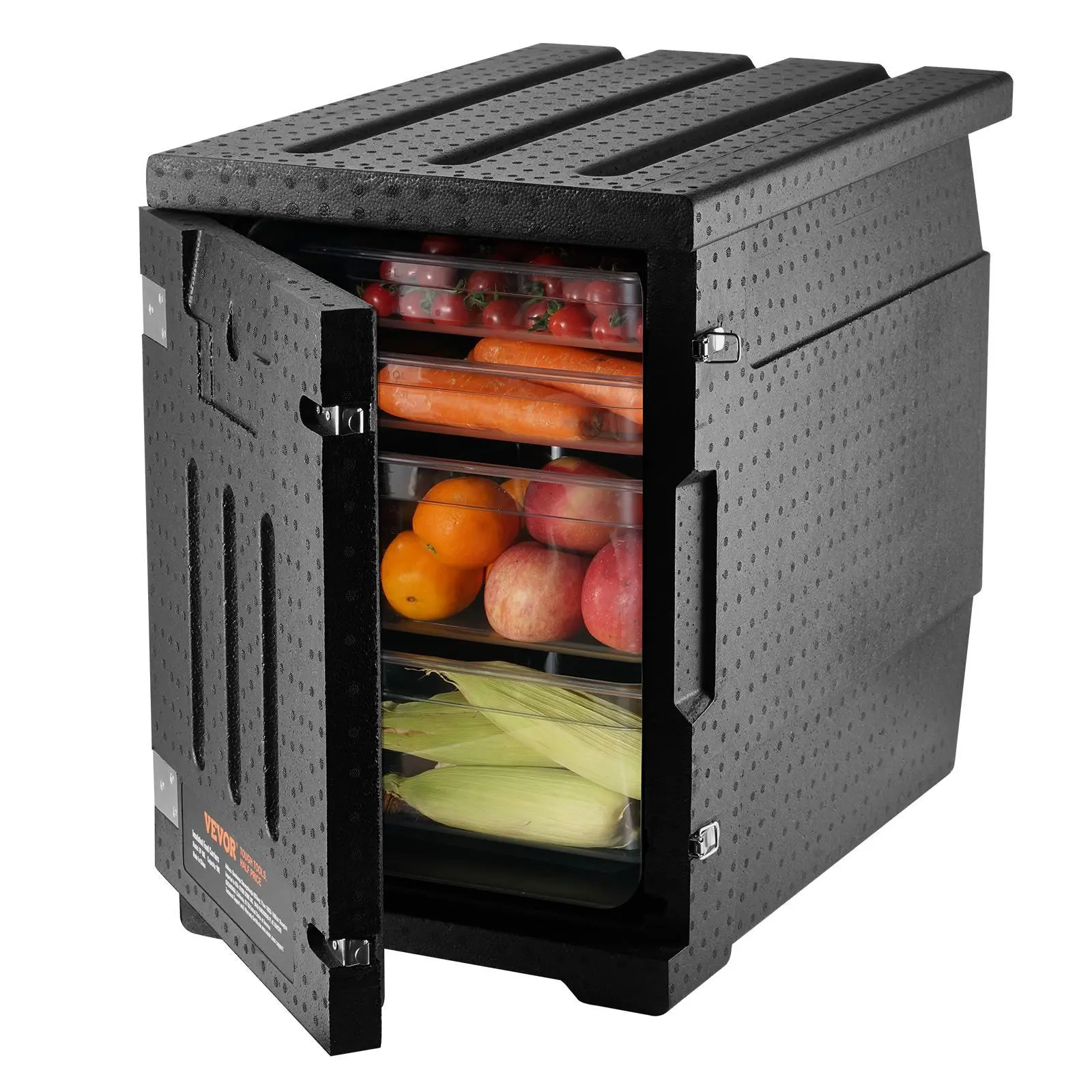 【Backtoschool】VEVOR Insulated Food Pan Carrier, 82 Qt Hot Box for Catering, LLDPE Food Box Carrier with Double Buckles, Front Loading Food Warmer for Restaurant, Canteen, etc. Containers Kitchen