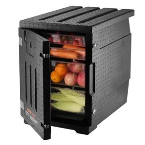 【Summervibes】VEVOR Insulated Food Pan Carrier, 82 Qt Hot Box for Catering, LLDPE Food Box Carrier with Double Buckles, Front Loading Food Warmer for Restaurant, Canteen, etc. Containers Kitchen