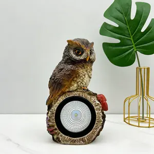 Solar Garden Ornaments Outdoor,  Waterproof Resin Dwelling Ornament with LED Lights for Yard Lawn Fall Decorations and Gift,B(B)