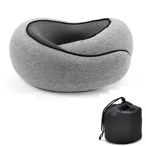 Travel Neck Pillow Memory Foam U-Shaped Pillow, Portable Adjustable Soft Nap Sleep Pillow, Snail Style Travel Neck Support