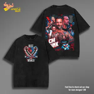 Vintage WWE CM Punk Washed T-Shirt | Vintage Graphic Design | Iconic Wrestling Print | Classic Fan Apparel Cotton Fabric