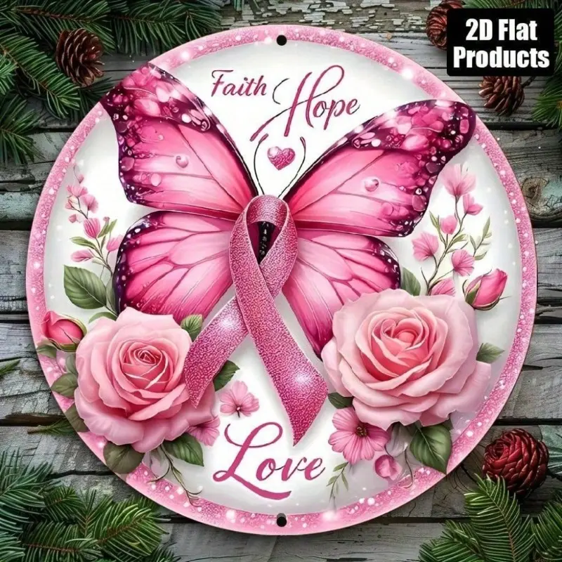 Aluminum Pink Ribbon Charm Awareness Pendant Necklace for Women Adjustable Chain Inspirational Gift
