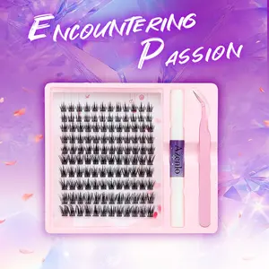 Azelio 07Long False Cluster Eyelashes Natural Curling Eyelashes Eyelash Curler Volumising Extensions for DIY Makeup Cosmetic Enhancements fairy lash clusters