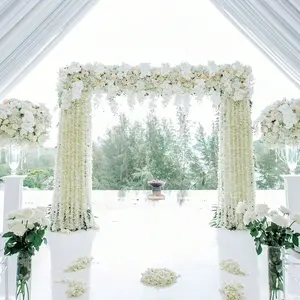 10pcs White Flower Garland Vine, Wedding Hanging Wisteria Flower And Orchid String, Artificial Wisteria Vine For Party Wedding Garden Decoration, Spring Summer Wedding Decoration Artificial Ornament, Wedding Hall Ceiling Decoration, Photography Prop, Room