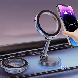 Magnetic Phone Holder for Car, 360° Base Rotatable&Foldable Magnetic Car Phone Holder Mount Ultra Magnetic Car Phone Holder For iPhone & Android Phone, Dashboard Car Mount Interior Accessories
