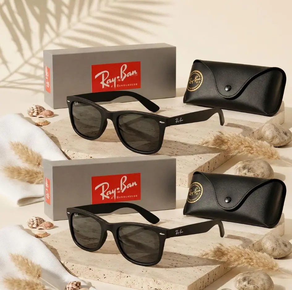 Ray-Ban Wayfarer Classic Polarized Sunglasses Black Square Frame UV400 Outdoor Driving Shades