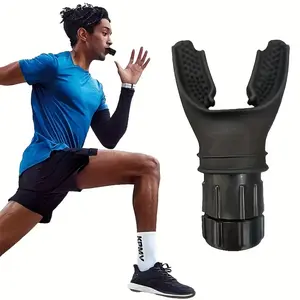 Breathing Trainer Adjustable Resistance Portable Lung Exerciser Ergonomic Mouthpiece & Strap for Adults Athletes Gym Travel Home Workout