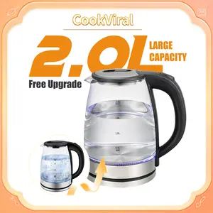 2.0L Electric Kettle – 110V 1000W Fast Boiling water , One-Touch Lid, Leak-Proof Spout, Comfort Handle, Perfect for Home, Office & Dorm, Includes Power Cord