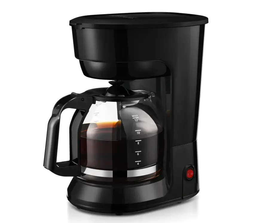 Black 12-Cup Drip Coffee Maker - Compact Design for Home Use Black 12-Cup Drip Coffee Maker - Compact Design for Home Use