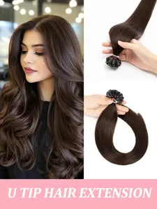 U Tip Hair Extensions, Human Hair Fusion Extensions,  12-22inch Hair Extensions Straight Human Hair for Women,Easy to Install,Seamless, Natural Straight Hair Texture Natural Hair Look