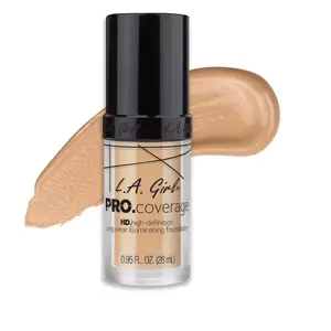LA GIRL PRO.COVERAGE HD High-Definition Long-Wear Illuminating Liquid Foundation - Paraben-Free with Antioxidants for Flawless Finish