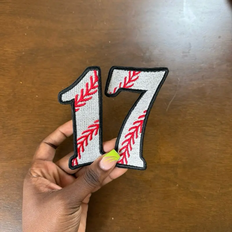 Baseball Iron on Patch - Number Embroidered Sports Patch for Clothing and Gear