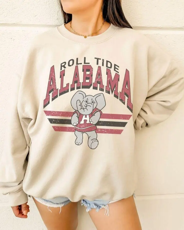 Retro ALABAMA ROLL TIDE sweatshirt Crimson Tide