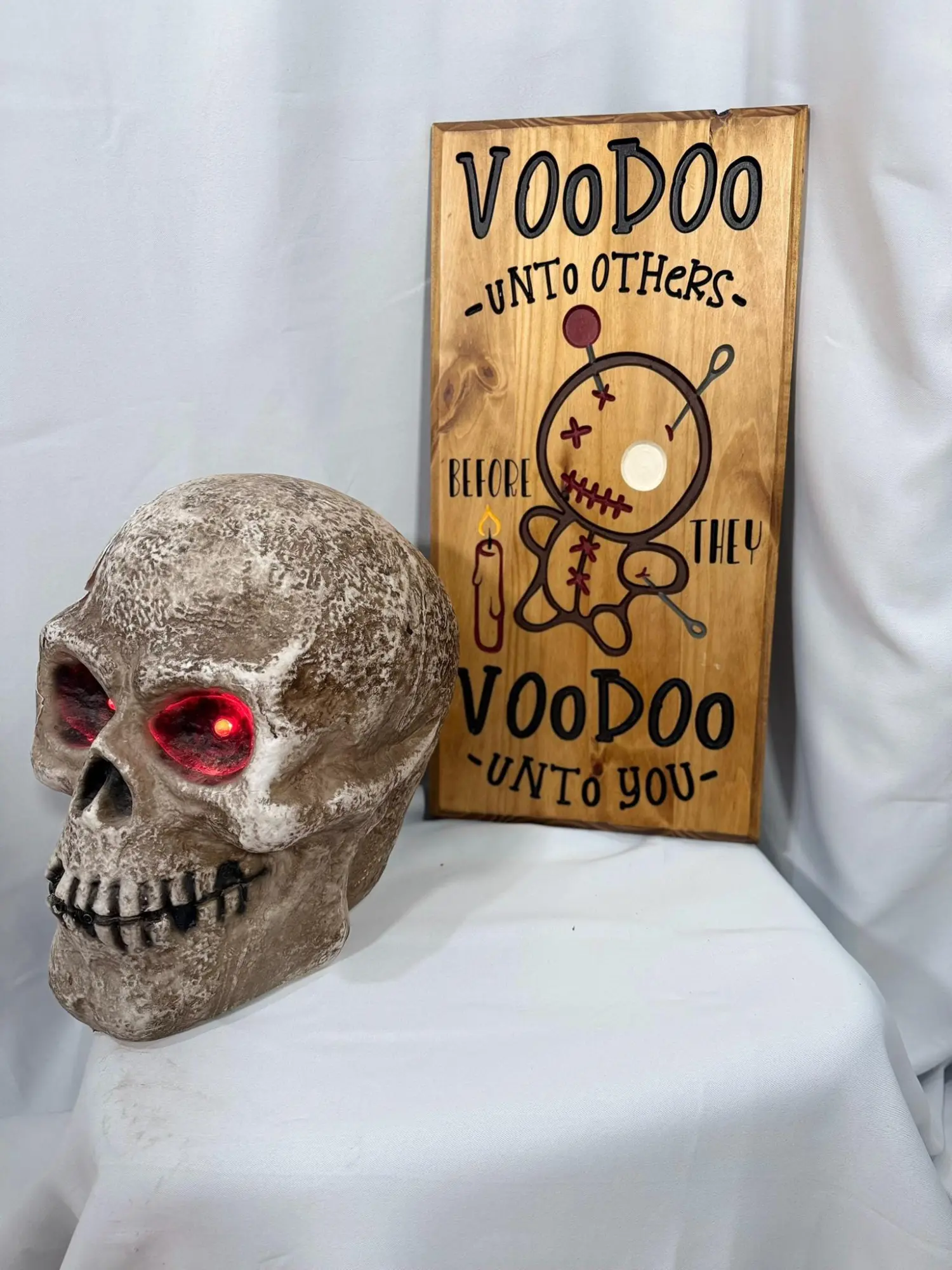 Halloween 12x24” Solid Wood Voodoo Sign
