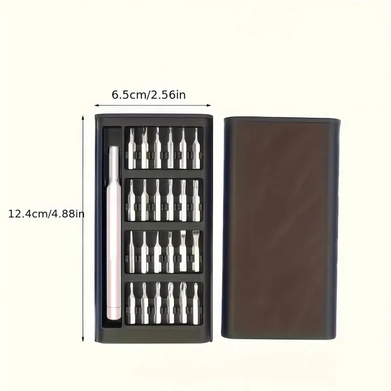 25 in 1 Mini Screwdriver Set, Flat Head and Cross Shaped Small Screwdrivers, Suitable for Electronic Products NONE