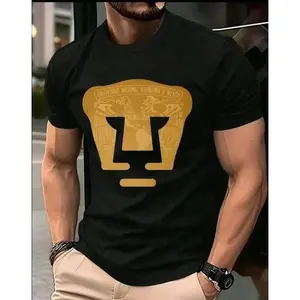 Pumas UNAM Soccer Graphic Tee - Premium 100% Cotton Men's T-Shirt with Gold Emblem, Casual Summer Streetwear Top, Oversized Fit Sportswear, Perfect Gift for Soccer Fans
